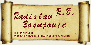 Radislav Bošnjović vizit kartica